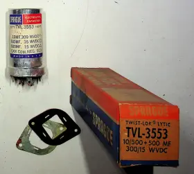 Tvl-3553 Vishay Sprague Vintage Electrolytic Capacitor 10mf 500mf Nos Usa