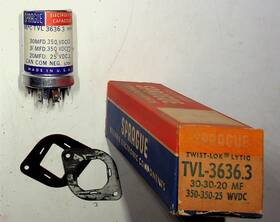 Vishay Sprague Tvl-3636.3 Electrolytic Capacitor 30-30-20 Mfd Vintage Nos