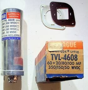 Vishay Sprague Tvl-4608 Vintage Electrolytic Capacitor 60mf 350v Usa Made Nos
