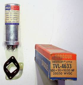 Vishay Sprague Tvl-4633 Vintage Electrolytic Capacitor Tvl 4633 Nos 100mf 350wvdc Usa