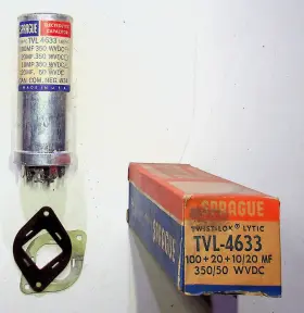 Tvl-4633 Vishay Sprague Vintage Electrolytic Capacitor Tvl 4633 Nos 100mf 350wvdc Usa