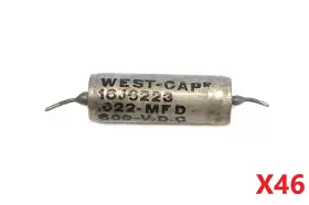 16j6223 West-cap Lot Of 46 Vintage 0.022 Mfd 600vdc Capacitors Guitar Tone Caps