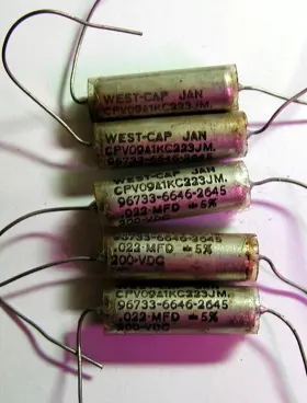 Cpv09a West-cap 5 Vintage .022uf 200vdc Tube Gibson Les Paul Tone Capacitor Nos