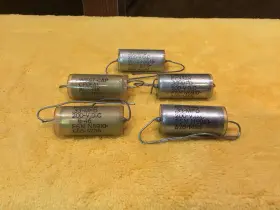 Ec334k West-cap Pio Metal Capacitors. Five 5 .33 Mfd 200v Genuine Nos Vintage