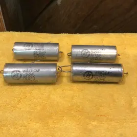 Ne105k West-cap Pio Metal Capacitors. Four 4 1.0 Mfd 400v Genuine Nos Vintage