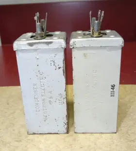 137-c Western Electric Type Condensers Dual 2 And Mfd 500 Vdc