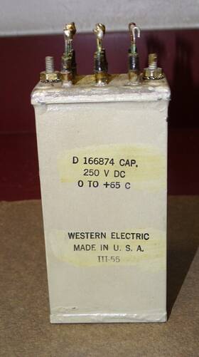 Western Electric 166874 D Oil Capacitor Four .5 Mfd Elements 315b