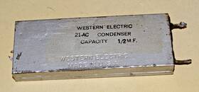 Western Electric 21-ac Type Condenser 1/2 Mfd Good