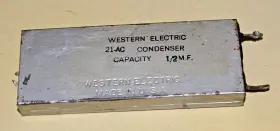 21-ac Western Electric Type Condenser 1/2 Mfd Good