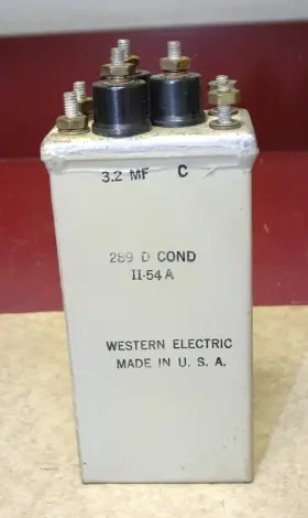 289-d Western Electric 289d Type Oil Condenser Dual 3.2 And Mfd Good