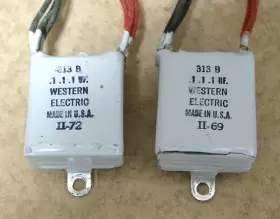 313b Western Electric 2 Type Capacitors Triple .1 Mfd Nice