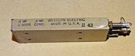 Western Electric 96818 Type D Condenser Dual .4 Mfd Nice