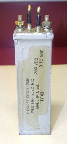 Western Electric D164957 Type Oil Condenser 2 Mfd Good