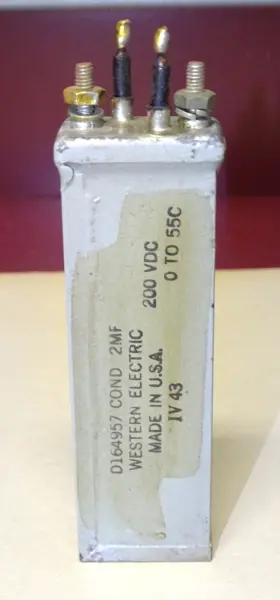 D164957 Western Electric Type Oil Condenser 2 Mfd Good