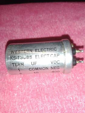 Western Electric Ks-13685 3-section Electrolytic Capacitor - 3 X 10 Mfd. 400 Vdc