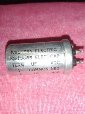 Ks-13685 Western Electric 3-section Electrolytic Capacitor - 3 X 10 Mfd. 400 Vdc