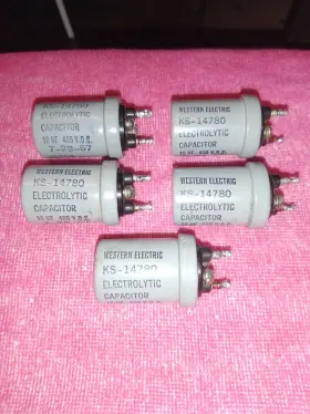 Ks-14780 Western Electric 5 Electrolytic Capacitors - 10 Mfd. 400 Vdc
