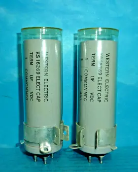 Ks-16269 Western Electric Can Capacitors 30/30/30uf 450vdc Nos 2pcs