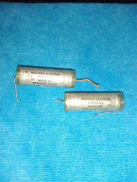 Western Electric Ks13400-l1 2 Oil Capacitors - .1 Mfd 600 Volt Tested