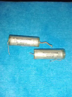 Ks13400-l1 Western Electric 2 Oil Capacitors - .1 Mfd 600 Volt Tested