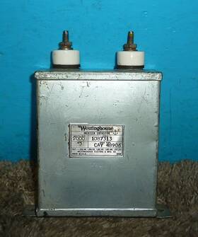 Westinghouse Cay-48906 Oil Filled Can Capacitor 3uf 2000vdc 3mfd 2kv