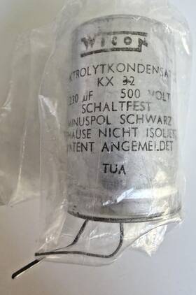 Wicon Kx-32 Nos Kx 32 Electrolytic Capacitor - 230uf 500v Tube Amp Repair Vintage