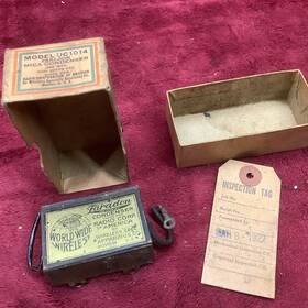 Wireless Specialy Apparatus Co. Uc-1014 Vintage World Wide Faradon Mica Condenser Uc 1014 .002 Mfd 3000v Rca