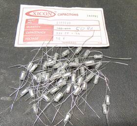 Xicon 23ps222 Lot Of 50 Nos Polystyrene Capacitors 220pf 50v Film/foil Type