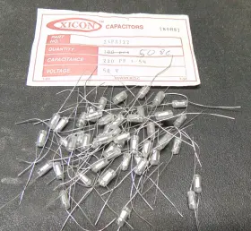 23ps222 Xicon Lot Of 50 Nos Polystyrene Capacitors 220pf 50v Film/foil Type