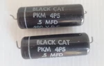 Two (2) Cornell Dubilier Black Cat 0.5UF 400V Capacitor Pkm 4P5 Tested Used. Price: $10.00.