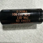 C-30963 108-130MFD 110VAC 60HZ Round Capacitors Used. Price: $10.00.