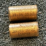 2 Sprague Styracon B Vitamin Q Capacitors .39 30V Dc Rare Vintage Amplifier Tone Used. Price: $25.00.
