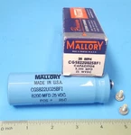 Capacitor Aluminium CGS822U025BF1 Mallory, 8200 Uf/mf 25WVDC New. Price: $18.00.