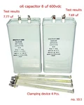 Pair Cornell Dubilier Oil Capacitor Vintage 8 Mfd 600 Vdc And Clamping Devices Used. Price: $250.00.
