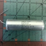 West Axial Film Capacitor 0.47UF 600V CQR09A1KF474K3R Paper/mylar Audio Mil New. Price: $47.37.
