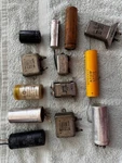 Lot Of Capacitors & Components Mallory, Sprague, Ge, Tobe, Sangamo, Nichicon Used. Price: $41.30.