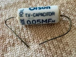 Nos Vintage Olson Film Paper Oil Capacitor .05 Uf 600V Guitar Tone Japan New. Price: $9.00.