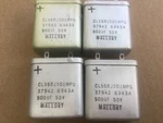 Vintage Mallory Condensers CL55BJ501MPG, 37942, 8343A, 500UF V. Tested. Unspecified. Price: $29.95.