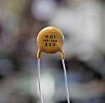 Nos Vintage Ceramic Capacitor - Circle Cornell Dubilier .01UF Z5U +80 20% Open. Price: $9.95.