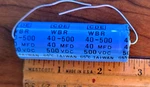 Cde WBR-40-500 40MFD 500VDC Cornell Dubiler Electrolytic Capacitor New. Price: $45.00.