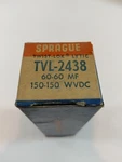 Sprague TVL-2438 60-60 F 150-150V Electrolytic Capacitor Twist-lok Vintage New. Price: $14.95.