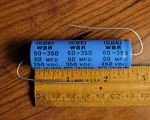 Cde WBR-60-350 60MFD 350VDC Cornell Dubiler Electrolytic Capacitor New. Price: $35.00.