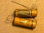 Nos Matched Pair Cornell-dubilier .1 Uf 600V Dwarf Tiger Wax Capacitors Tested Open. Price: $60.00.