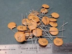 Solar Ceramic Disc Capacitors .0068UF Nos (25) Sample Capacitance Shown New. Price: $15.00.
