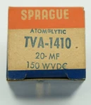 Vintage Sprague TVA-1410 Atom Lytic 20UF 150 Wvdc Nos New Box. Price: $35.99.