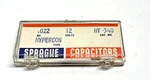 Vintage New Sprague Hypercon .022 Mf 12V Ceramic Disc Capacitor HY-340. Price: $30.00.