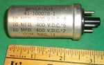 Sprague 3-SECTION Capacitor W/ Octal Base 10-10-10UF 400VDC 41-100078-1 (1957) Used. Price: $19.99.