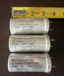 3 Vintage Western Electric Capacitors KS-19846L5 For Display 1000UF 60V. Price: $99.00.