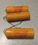 (3) Nos Vintage Mallory .1 Mfd 600VDC Plascap Tubular Capacitor PT-601 New. Price: $19.99.