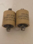 (2) 200PF 7.5KVDC Ceramic Capacitors, Hec HT57, Tested Used. Price: $55.00.